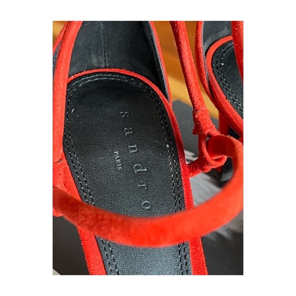 SOLD - Sandro Red Strappy Heels - Picture 3 of 6
